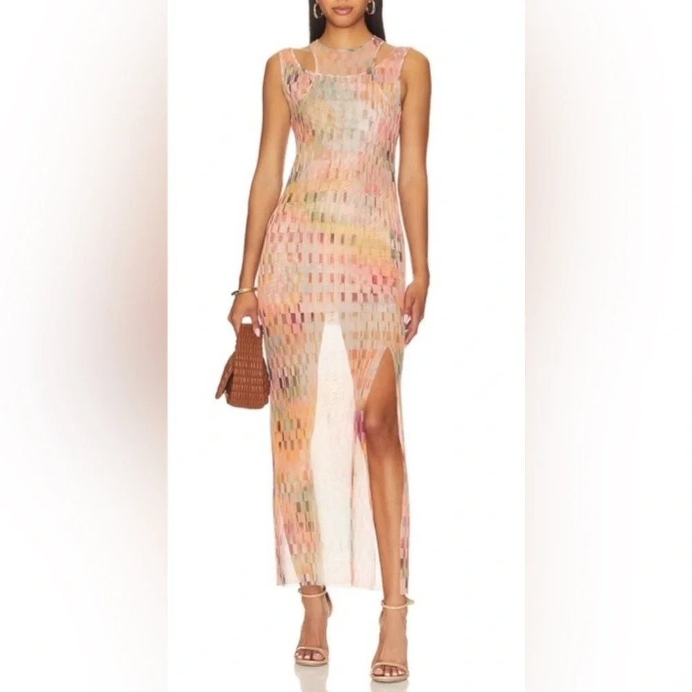 NEW Misa Los Angeles Fernanda Dress Sz S Disco Matrix - Picture 11 of 13